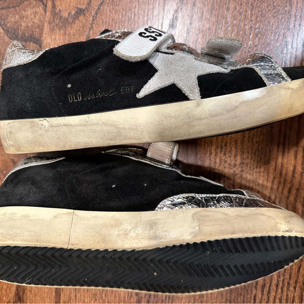 Golden Goose Black & Silver SSTAR GGDB Velcro Sneakers, Sz. 8 - Picture 13 of 16